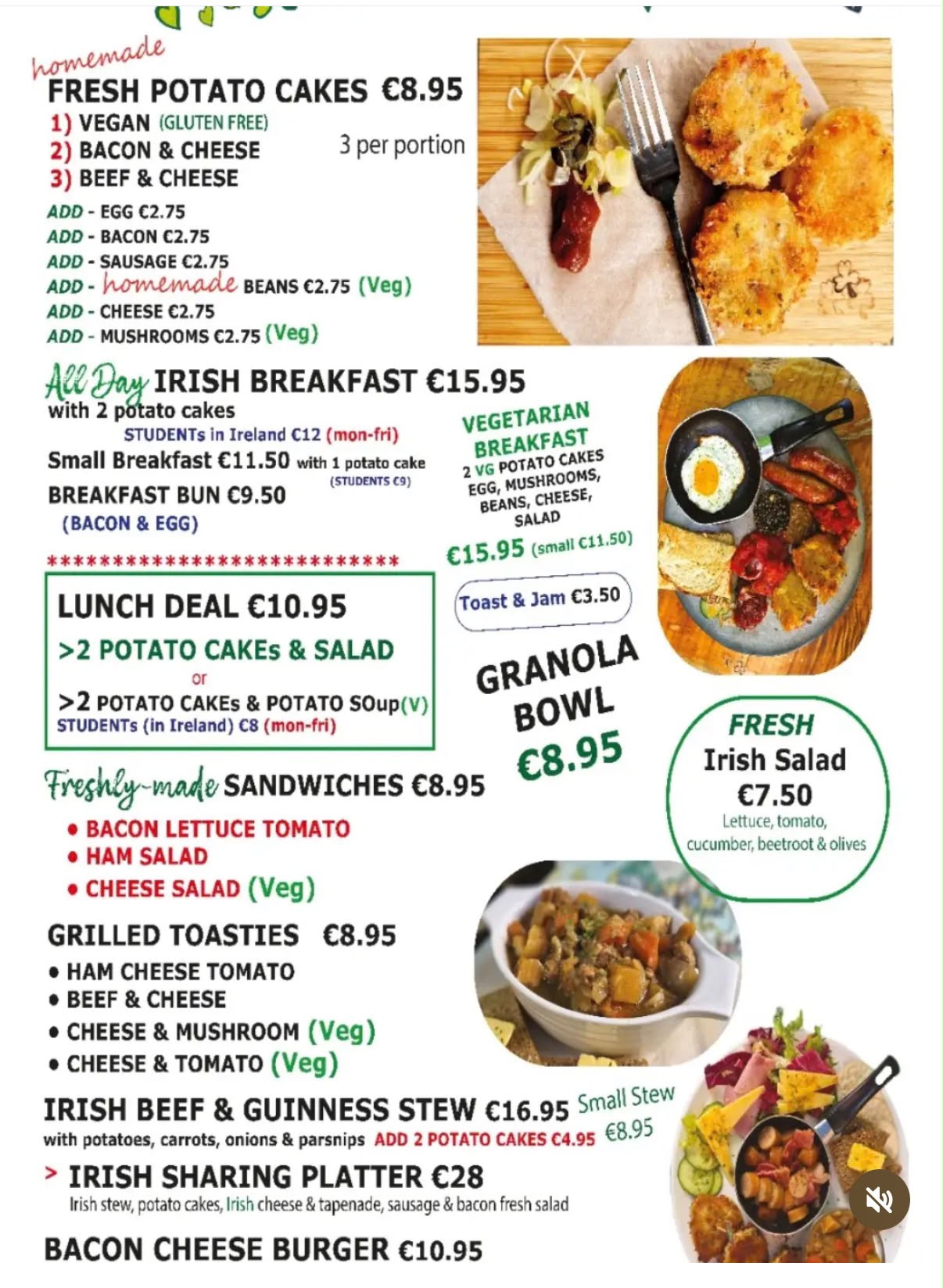 Current Menu Sheet